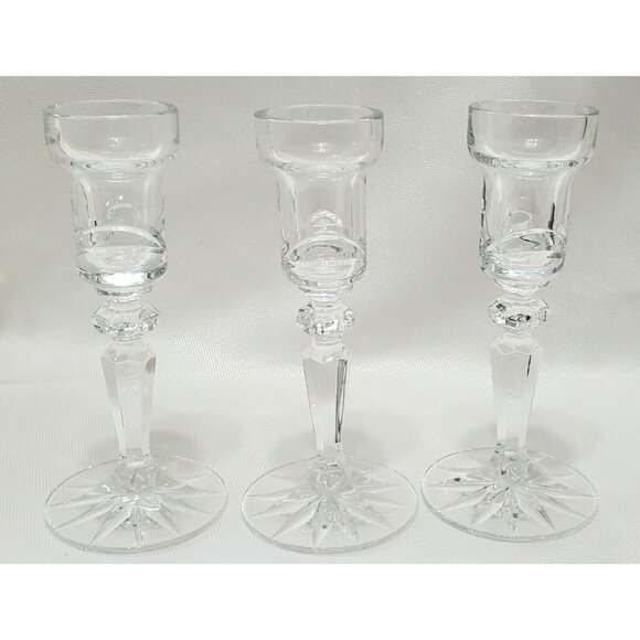 3 Marquis by Waterford Crystal Candlestick Holder Taper Candle Glass CALAIS 6" - Picture 2 of 16